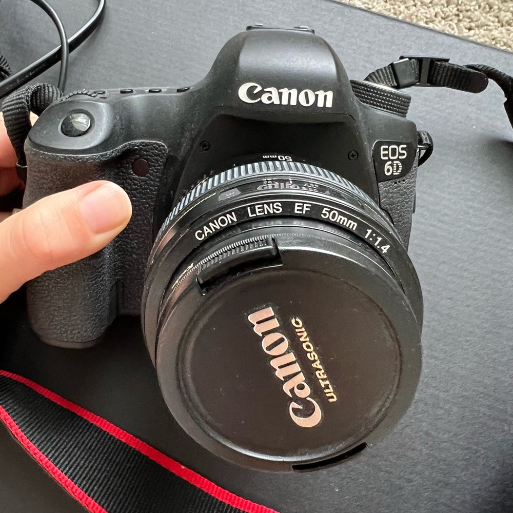 Canon 6D + lens 50 mm 1/4 F professional camera with mirror